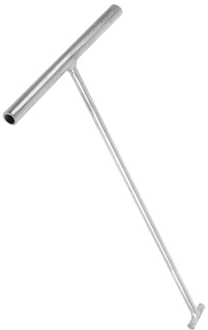 LIGIGWASH Stainless Steel 304 Heavy Duty t Hook Manhole Cover Lifter Tool 400mm Double-ended Sewer Lid Puller for Outdoor Drain and Water Well Covers