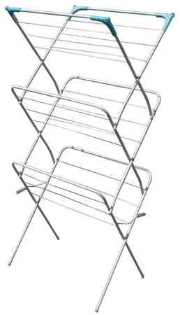 KMJ Large Size 3 Tier Clothes Airer Indoor – Foldable Clothes Drying Rack | Heavy Duty Cloth Horse Indoor Folding | Large Clothes Dryer Rack | Laundry Rack for Drying Clothes | Maiden Clothes Dryer