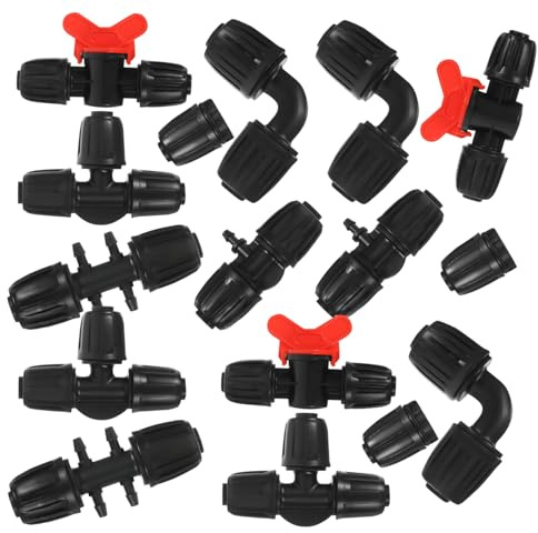 DECOMELODY 20 Piezas Conectores de Riego para Manguera de Accesorios PE para Sistemas de Riego por Goteo Resistentes Alta Presión para Jardín y Mantenimiento Sencillo