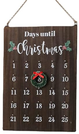 Calendrier De L Avent En Bois - Décoration Saisonnière 25 Jours | Signe Ornement De Calendriers Mignons,Pour Famille Amis Salle De Classe Salon Chambre Bureau Dortoir Ferme