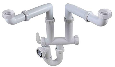 Talea Double Kitchen Sinks Drain Pipe Kit Drain Pipe Rear Hard Tube