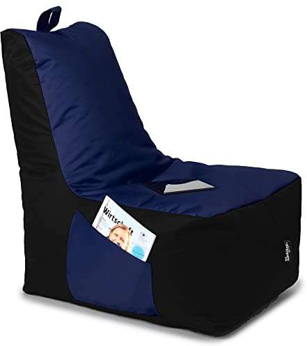 BuBiBag Sitzsack für Kinder und Erwachsene, Gaming Sitzsäcke mit Füllung für das Kinderzimmer, Zockersessel für groß und klein | XXL ChillBag, Dunkelblau/Marine