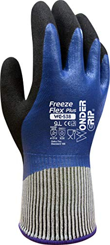 Wonder Grip WG-538 Freeze Flex Plus - Arbeitshandschuhe, Ölbeständig mit Frostschutz und dreifacher Nitrilbeschichtung, Anti-Rutsch, Schutzhandschuhe, thermo handschuhe, gr XXL / 11, Blau