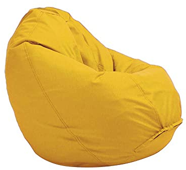 Bruni Sitzsack Classico M in Gelb – Sitzsack mit Innensack zum Zocken & Lesen, Abnehmbarer Bezug, lebensmittelechte EPS-Perlen als Bean-Bag-Füllung, aus Deutschland