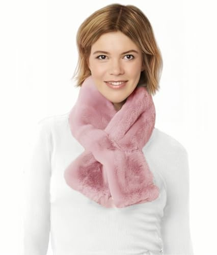 Lina & Lily Damen Winter Schal Halswärmer Kunstfell Kunstpelz Pull-Through