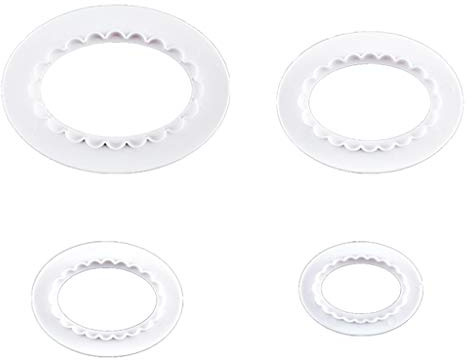 FUNCOCO Stampi per Biscotti, 4 Pezzi/Set Tagliabiscotti Ovale Attrezzo per Pasticceria Stampo per Torta Fondente in plastica Stampo Decorativo