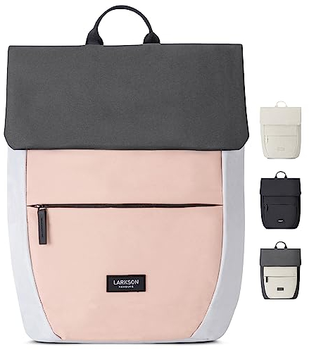 Larkson Rucksack Damen Klein Beige Rosa - Ronja - Moderner Tagesrucksack mit Laptopfach für Uni Business City - 10L - Nachhaltig - Wasserabweisend