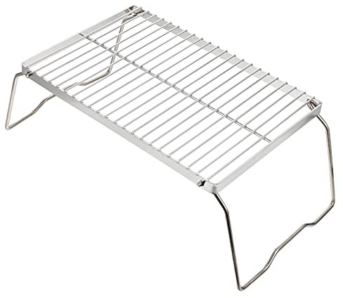 YARNOW Faltbarer Lagerfeuergrill Aus Tragbarer Grillrost Für Außenbereich Faltbarer Campinggrill Mit Edelstahl-grillplatte