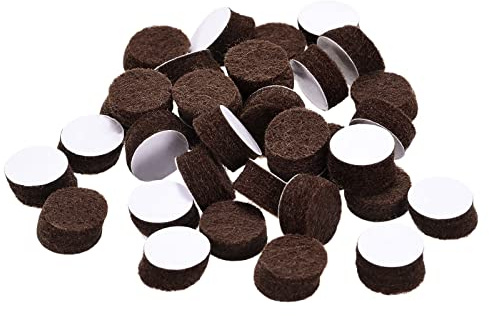 sourcing map Furniture Pads - Self Adhesive 10mm Dia 5mm Thick Felt Pads Chair Leg Floor Protectors, Brown 150Pcs
