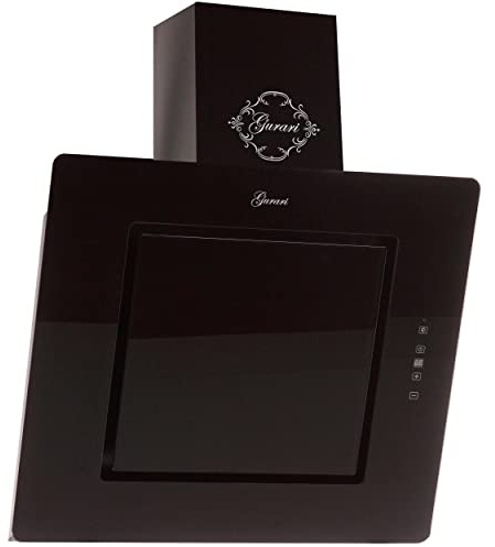 GURARI Kopffreihaube GCH S 155 BL 60 Prime + Schlauch, Luxus Dunstabzugshaube 60 cm, Schwarz Glas, 1000m³/h, 4 Stufen, Randabsaugung, Fernbedienung, Wandhaube, Ablufthaube, Umlufthaube