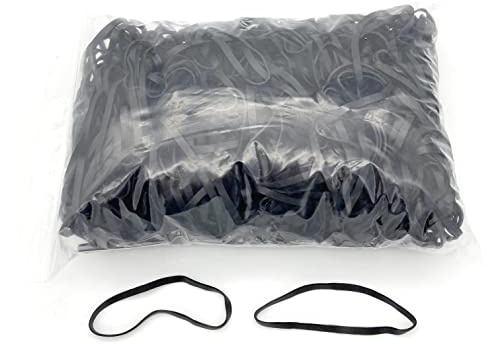 Progom - Gummibänder ohne Latex (TPR) – 120 (Ø76) mm x 5 mm – Farbe Schwarz – Beutel mit 1 kg
