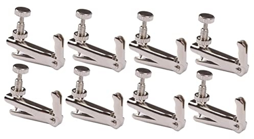Vaguelly 2 Sets Violine Metall Saitenfeinstimmer Für Violine Größe S Ohne Nut Hochglanz Silber 4 Stück * 2
