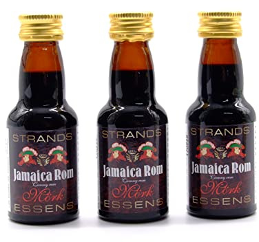 3 x Esencia Ron de Jamaica 25ml – Aroma Caribeño Oscuro, No Contiene Alcohol, para Vodka y Cócteles
