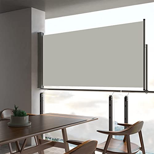 Willood Ausziehbare Seitenmarkise, Sichtschutz Windschutz Markise, Balkon Sichtschutz Seitlich, 80×300 cm Creme