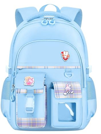 Rucksäcke für Jungen, hellblau, Reiserucksäcke für Mädchen, große Büchertaschen für Teenager, Mädchen, Rucksack für Schule, Laptopfach, Grundschule, Kindergarten, Rucksack, blau, 90