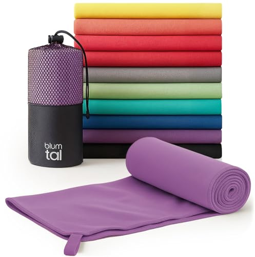 Blumtal Mikrofaser Handtuch leicht & extra saugstark - schnelltrocknende Microfaser Handtücher - optimal als Fitness Handtuch/Strandtuch Mikrofaser/Gym Towel - Reisehandtuch kompakt - Lila