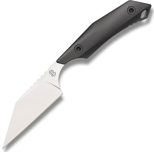 Berserk Blades RAK Feststehendes Sax Messer, Neck-Knife, Stonewashed | ca. 7,5 cm lange Sheepsfoot Klinge aus rostfreiem 9Cr18Mov-Stahl, inkl. Kydex Scheide und Kette