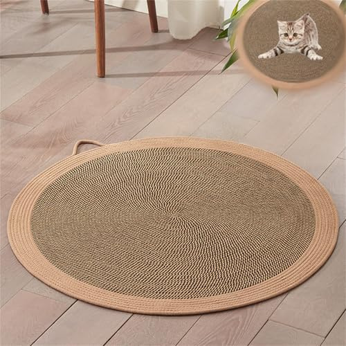 Sisal Teppich Katzen, Kratzlounge Katze, Katzenkratzbrett Groß, Kratzteppich Katze Kratzspielzeug Für Katzen, Kratzfeste Rattan-katzenschlafmatten Katzenzubehör Indoor (80 cm)