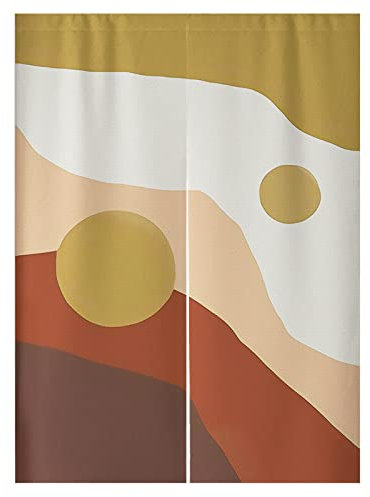 Türvorhang Rot Retro Gelb Küchenvorhänge Polyester Raumteiler Vorhang Waschbar Vorhänge Kurz Küchenvorhang Langlebig Fliegenvorhang Terrassentür tür Vorhang Verdickung Vorhang Tür 70x150cm