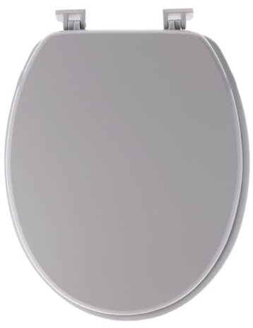 Tendance - Abattant WC MDF 18 Pouces Attaches Plastiques - Gris Clair - Salle de Bain - Abattants Universel - Lunette de Toilette