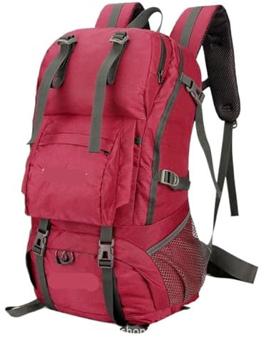 OUYUE Sac À Dos De Voyage Sac À Dos De Randonnée Sac À Dos De Camping pour Femmes Hommes Alpinisme en Plein Air Voyage pour Camping Trekking(Rot)