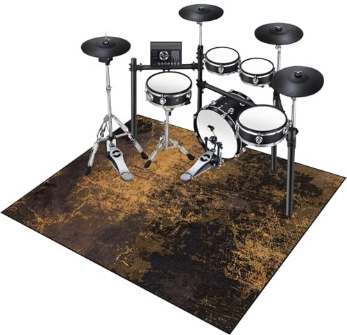 Schlagzeugteppich, Schalldichter Trommelteppich, rutschfeste Schlagzeug Teppich, Rechteckiger Trommelteppich, Schalldämmmatte Schlagzeug Anti-Rutsch- und Stoßdämpfung Drum Teppich 200 x 170 cm