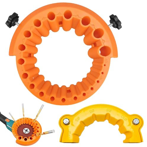 2 PCS Drill Bit Sharpener,Drill Sharpener for All Bits Angle Grinder Attachment for Grinding 2 to 13 Mm Drill Bits for 100 115 125mm Grinder (Orange and Yellow)