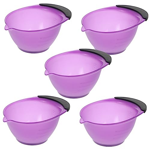 SMASOLO 5 piezas Cuencos para Tinte de Cabello con Antideslizante Bol para Teñir Peluquería Cuencos de para Coloración de Cabello Aptos para Profesional y Doméstico