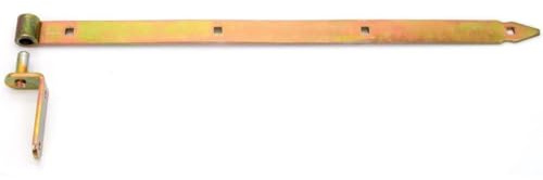 pokm toolsmarket - 1500mm Ladenband mit Kloben – Gelb verzinkt, Schwerlast Torband Türband, stabile Scharniere für Türen & Tore