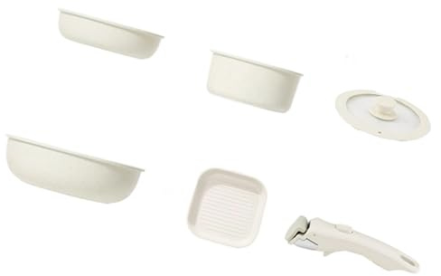 Juego de sartenes antiadherentes de aluminio con mango ergonómico extraíble para carne, verduras y preparación de comidas familiares, sartén de aluminio antiadherente
