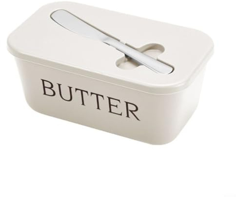 Snowchecking Grand beurrier en plastique avec support de spatule intégré, boîte de rangement multifonction pour beurre ou fromage (blanc)