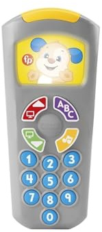 Fisher-Price Mando a Distancia Ríe y Aprende, Versión en español | Español castellano, mando de juguete, música y luces educativas, juguete de aprendizaje para bebés de 6+ meses, JNH87