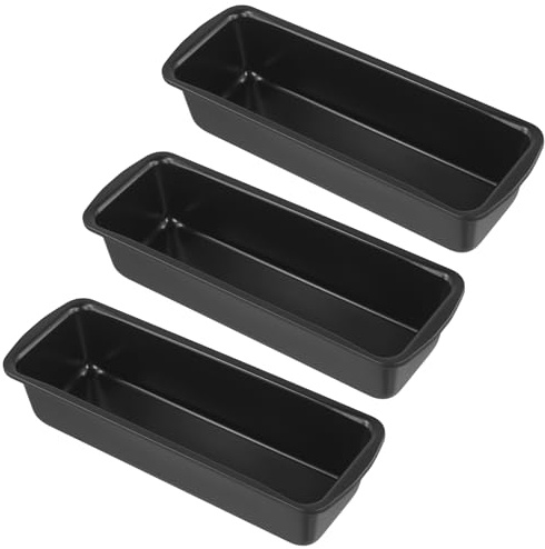 SENJEOK 3 Stück Rechteckig Kastenform Brot 27,7 x 9,7 x 6 cm | Brotbackform Antihaft, Karbonstahl, Rechteckig Brotformen zum BackenFür Backofen, Toastbrot Kuchen