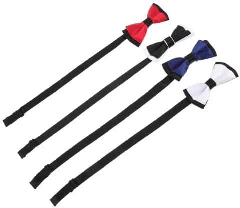 OFFIGAM 4 St Förknytta Herrflugor i Polyester Justerbara Dubbellager Flugor för Kostym Bröllop Fest Bal eller Jubileum Eleganta Färger Herrfluga för Formella Tillfällen