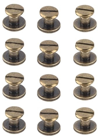 20 Sets Messing Knopfnieten mit flachem Kopf Bronze Lederwaren Schrauben Nagel Nieten DIY Lederhandwerk Metallniete für Gürtel Riemen Tasche Schuhe Dekoration (5 mm)