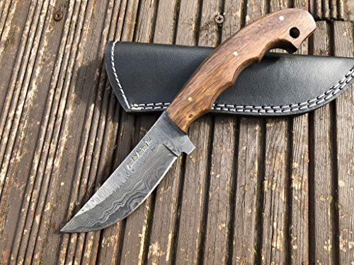 Perkin Knives Damastmesser Jagdmesser mit Scheide - 6400