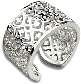 MadamLili | 925 Sterling Silber Herz Ring Damen | Verstellbarer Boho Ring | Handgefertigter Schmuck | Statement Ring | Robust & Massiv | Gothic Ring | Wickelring Silber 925 | Exklusive Schmuckbox