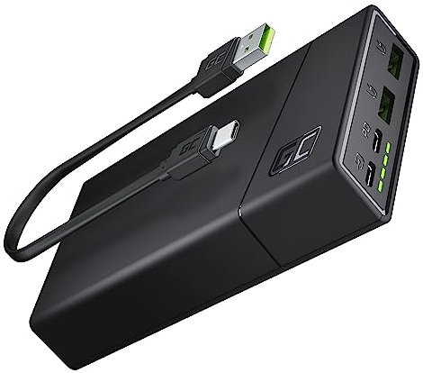 Green Cell Powerbank 20000mAh 18W PD USB C Externer Handyakkus GC PowerPlay20 Tragbares Ladegerät Power Delivery Schnellladefunktion QC 3.0 für iPhone 15 14 13 12, Samsung Galaxy, iPad, Handys