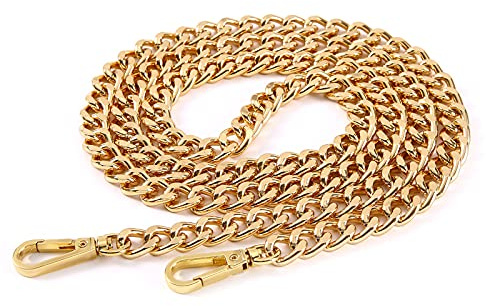 Metall Taschenkette Geldbörsen Riemen Kette Schulterriemen für Tasche Handtaschen Crossbody 120 cm (Gelbes Gold)