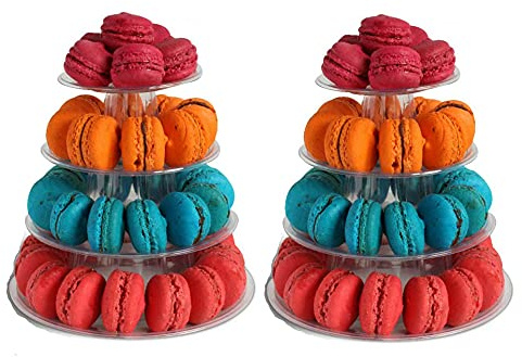 Candora 4-Storey Macaron Display Stand Cake Stand Macaron Tower(2 Sets)