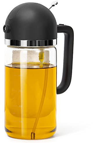 LEISURESHARE Ölflasche Ölsprüher für Speiseölspender, Olivensprüher und automatischer Spender, 2-in-1, 500 ml, Ölsprühflasche, Nebel für Küche, BBQ