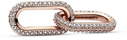 Pandora ME 14k Rose gold-plated link with clear cubic zirconia