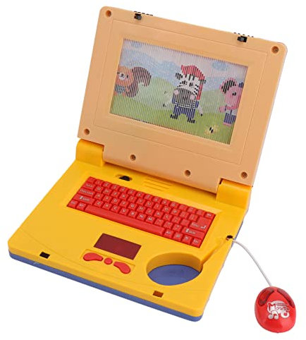 LIZEALUCKY Toddler Laptop, Educational LED Music Electronic Cognitive Kids Tablet Learning Laptop Simulation Computer Toy(Red)