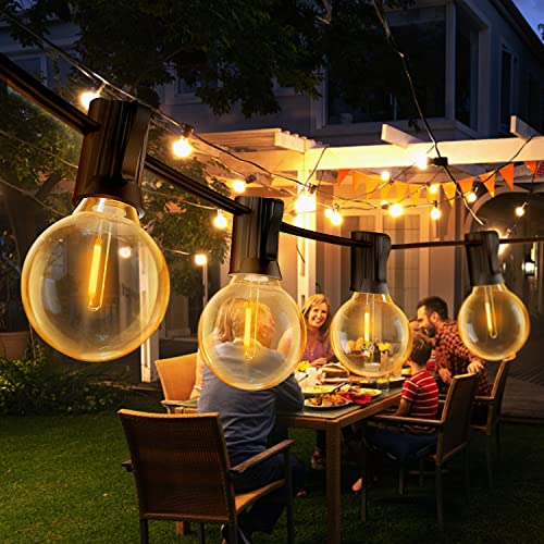 Led Lichterkette Außen, 11M Outdoor Lichterkette Strom mit G40 25+2 bruchsichen Glühbirnen, IP44 Wasserdicht Lichterketten Außenbereich für Garten, Hochzeit, Party Warmweiß