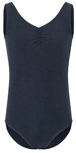 tanzmuster Ballett Trikot Damen ärmellos - Mona - Baumwolle - geraffter Ausschnitt - Tanz Body - Ballettkleidung für Erwachsene
