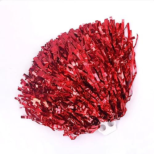 6 Stück 25g Rot Cheerleading Pom Poms,Cheerleader-Blumenball,Cheer Sport Pompons Poms Hand Flower Bands Spirit Cheering Pom,für Sportveranstaltungen, Partys, Festivals, Spiele, Bühnenauftritte,