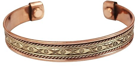 Touchstone indiskt handgjort koppararmband, fred, chakra, yoga, meditation, mantra, smycken, manschett för kvinnor och män., Mässing Koppar