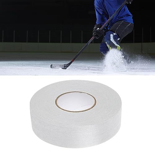 MisFun Hockeyschläger Tape, Anti-Rutsch Hockey Stick Tape Schlägertape Eishockey Griffband, 2,5 cm x 25 m Sporttape Griff Tape für Hockey Squashschläger Badmintongriff Springseil Angelrute (Weiß)
