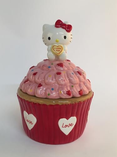 Blue Sky Clayworks Hello Kitty Cupcake Candy Jar, 5.75 L x 5.75 W x 8 H Created
