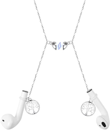 Halteband kompatibel mit AirPods 1/2/ Pro und Drahtlose Bluetooth-Kopfhörer CaseLover Herz Magnetisch Universal Halskettenstil Halter Band Strap kompatibel mit Alle Kabellose Kopfhörer, Lebensbaum